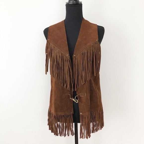 Jackets & Coats Vintage Handmade Leather Fringe Vest Poshmark
